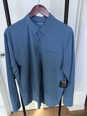 Men's Blue Long-Sleeve Performance Shirt 01.ALGO - Large